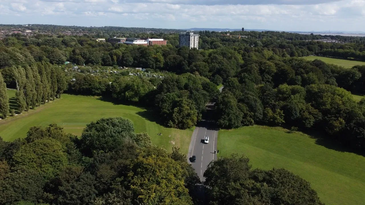 Aerial drone photo Merebank Sefton Park