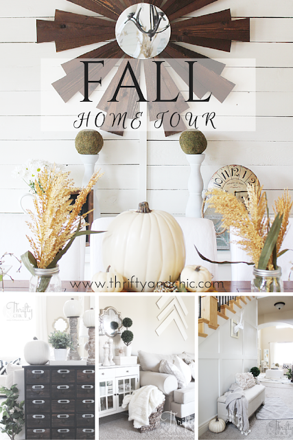 Neutral Fall decor and decorating ideas from Thrifty and Chic's 2015 Fall Home Tour