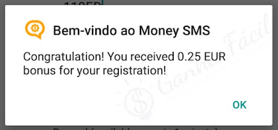 money sms app bónus euro euros dinheiro ganhar ganha