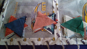 Clothing memory quilt - triangles with sashing