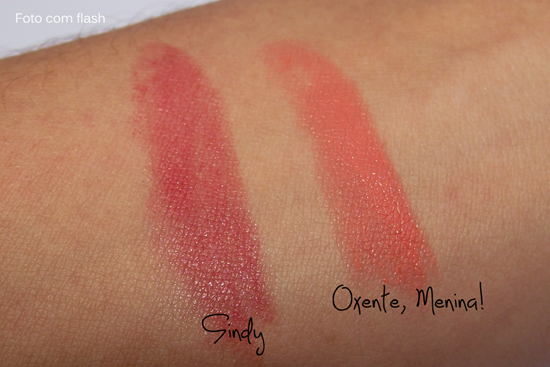 Swatches Batons Sindy e Oxente Menina - Tracta blogs - com flash