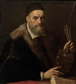 A portrait of Jacopo Bassano by his son, Girolamo da Ponte