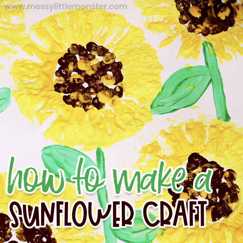 How to make an easy sunflower craft using a toilet paper roll stamp