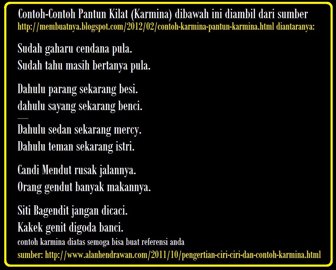 Contoh Pantun Seloka - Contoh 36