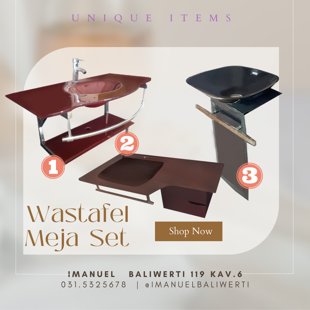 jual wastafel meja kaca murah