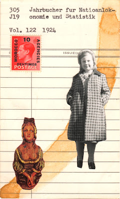 postage stamp library due date collage by Justin Marquis