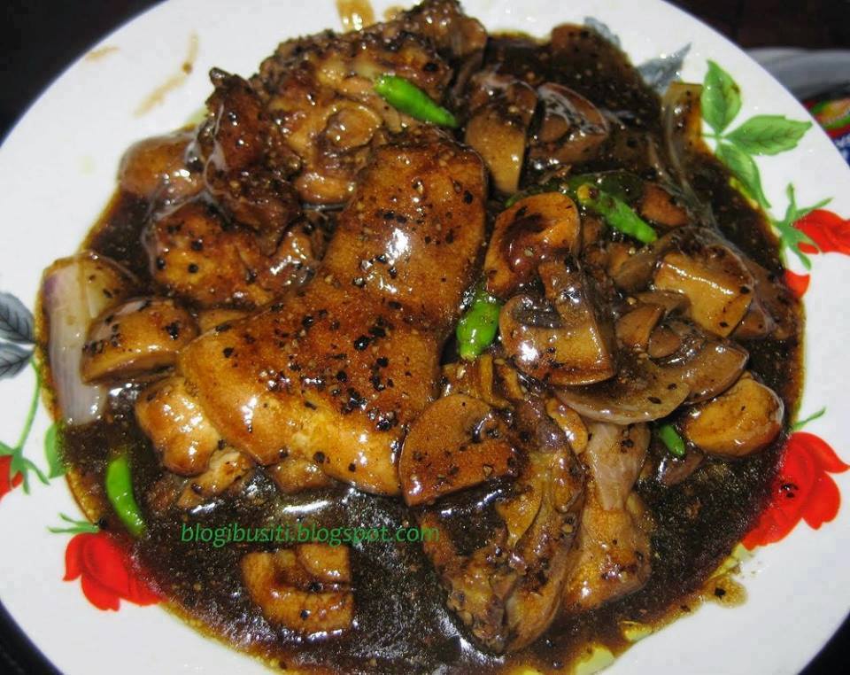 Makan Minum Best: RESEPI AYAM BLACK PEPPER DAN CENDAWAN