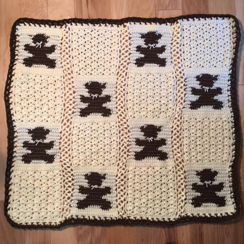 Teddy Bear Block Blanket - Free Pattern 