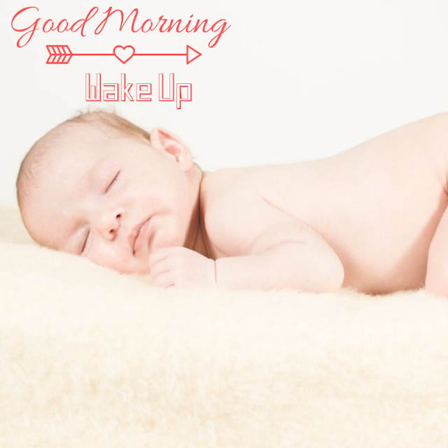 Happy Good Morning Images with Sleeping baby