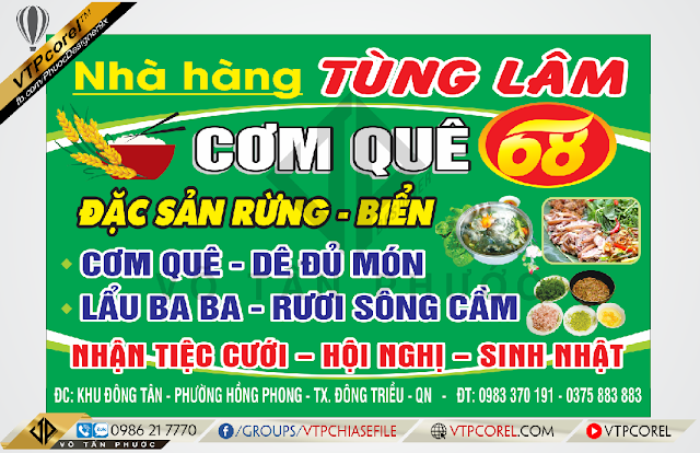 Bảng hiệu quán cơm nhà hàng