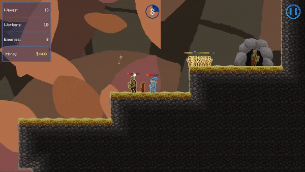 An animated GIF showing gameplay from Village Defender.