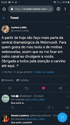 Luciane Leitão avisa que saiu do WebMundi