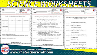 SCIENCE V- SOUND WORKSHEETS - The Teacher's Craft