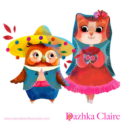 Owl and the Pussycat Character Illustration by Claire O'Brien 