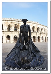 Statue in front of Roman Amphitheatre
