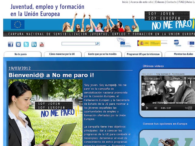 La UE y España crean una página web para informar a los jóvenes sobre empleo y formación