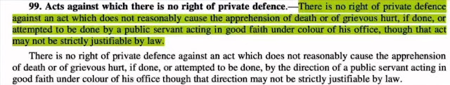 No right for private defence