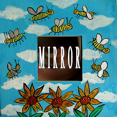 painted bee mirror