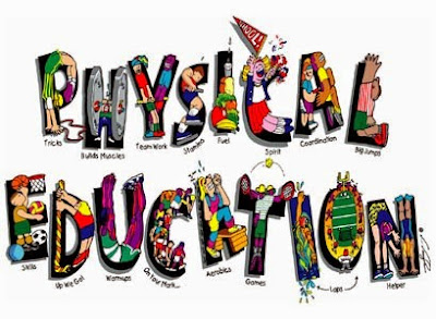 Physical Education, each letter represents a word pertaining to PE