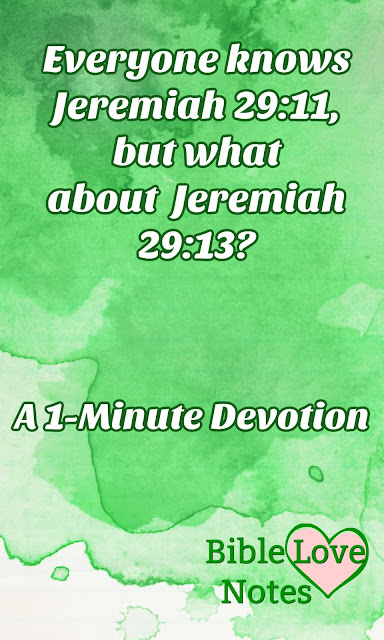 Jeremiah 29:11 might just be one of the most popular Scriptures in modern culture. But how many of you know Jeremiah 29:13. It's a wonderful promise.