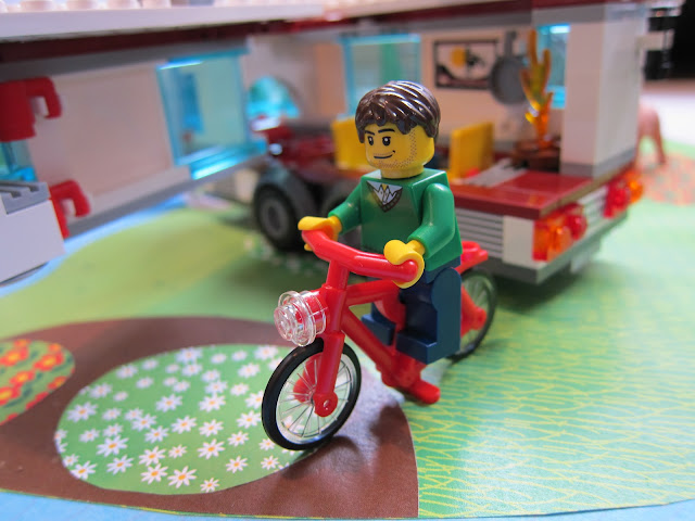 Pushbike with LEGO Car & Caravan