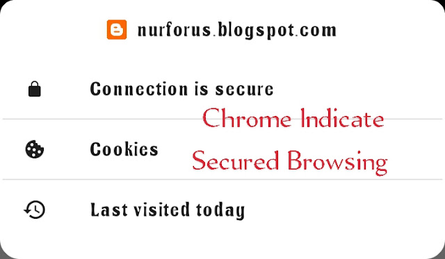 Sign of secured browsing in Google Chrome