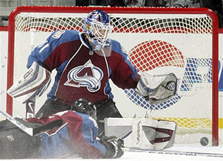 Ian Laperriere celebrates the eventual game winner