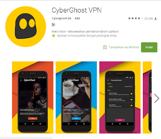 Aplikasi CYberGHost Di android