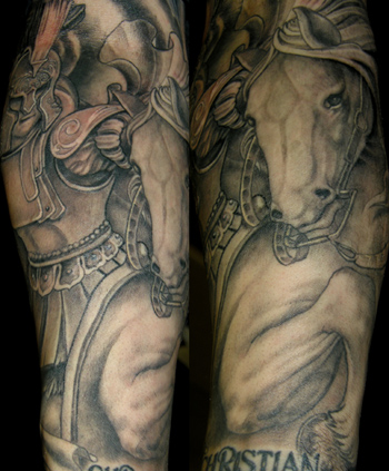 Christian Tattoo Designs Religious Tattoos angel tattoo sleeve