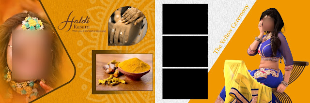 Haldi Ceremony Wedding Photo Album DM 12x36 PSD