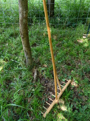 A wooden hay rake is a huge plus for hay making. 