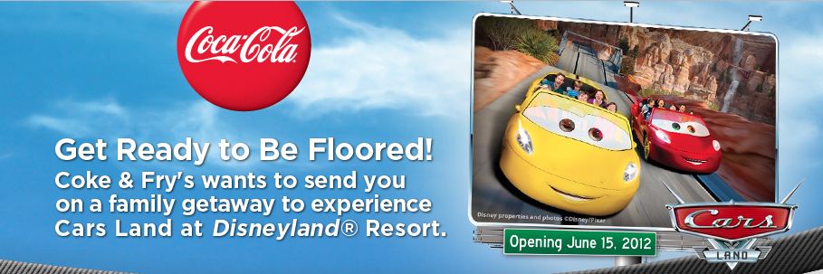  from CocaCola to experience Cars Land at Disney California Adventure