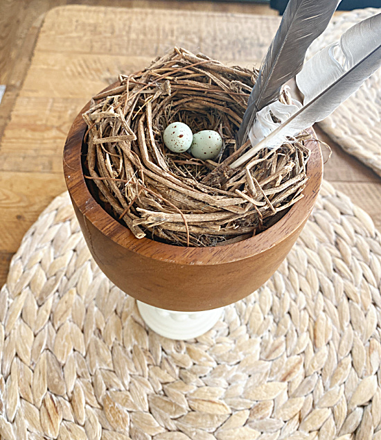 bowl with birds nest