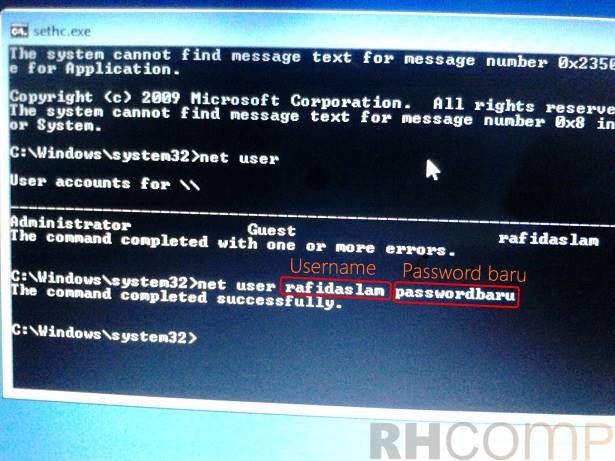 Cara Mereset Password Windows 7