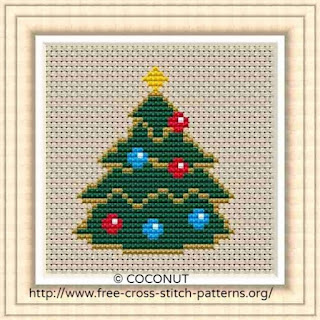 small Christmas tree cross stitch pattern