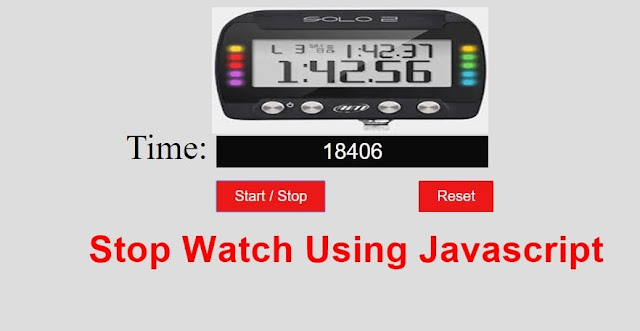 stopwatch using javascript with start pause and reset button