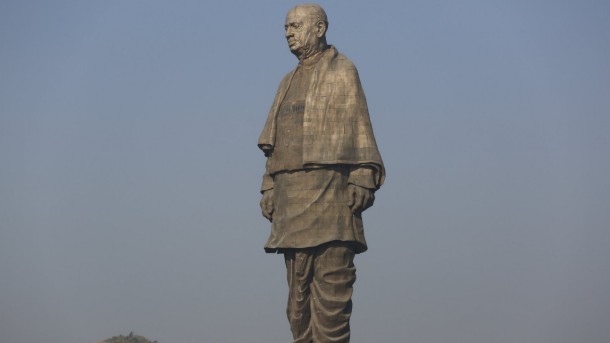 Statue of Unity at Kevadiya colony in Gujarat state, India. The 182-meters monument pays tribute to India's prominent independence leader Sardar Vallabhbhai Patel