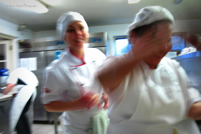 in the kitchen, white gables