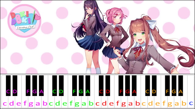 Sayo-nara (Doki Doki Literature Club) Hard Version Piano / Keyboard Easy Letter Notes for Beginners