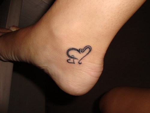 love heart Ankle Tattoo