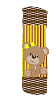 Abecedario con Osita con Lazo Amarillo. Bear with Yellow Bow Alphabet.
