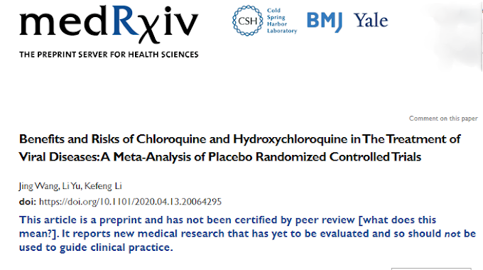 Meta-análise científica revela ser totalmente ineficaz o uso da Cloroquina e hidroxicloroquina para tratar a COVID-19 