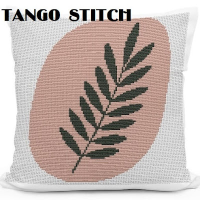 Simple abstract leaf cross stitch pattern - Tango Stitch