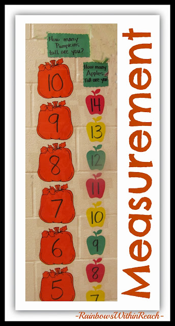 Non-standard Measurement Chart for Kindergarten using Pumpkins and Apples via RainbowsWithinReach