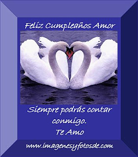 Tarjeta de Cumpleaños Romantica con Cisnes