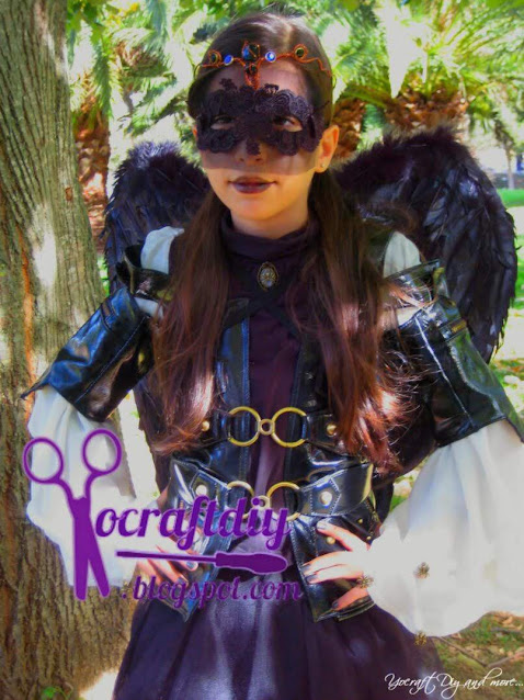 Black Angel steampunk halloween kid costume