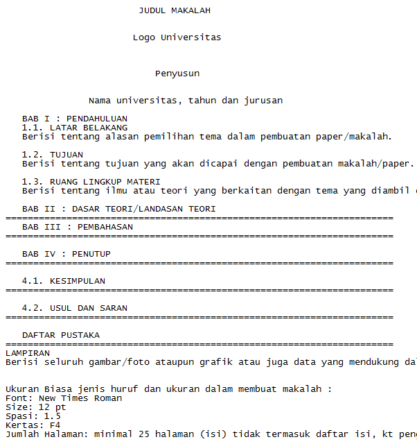 Susunan dan Tata Letak Membuat Makalah Dengan Benar 