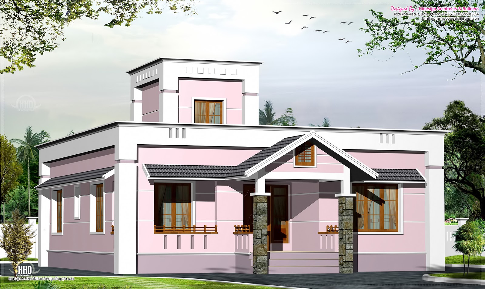  1000  sq  feet  small budget villa plan  Kerala  home  design  