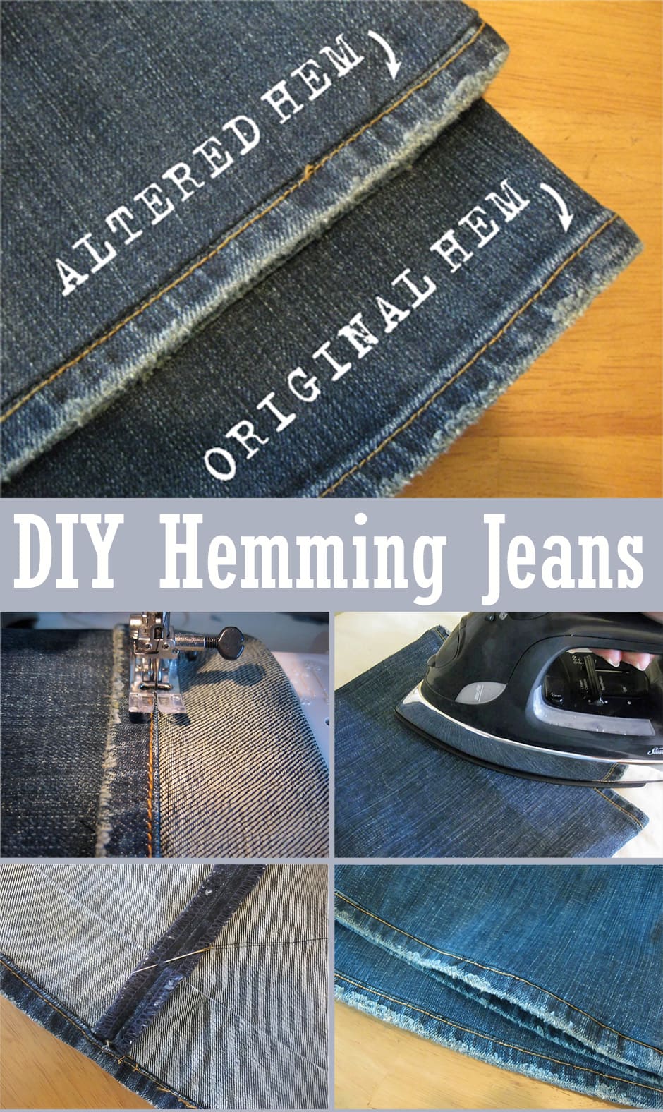 Hemming Jeans Hack. DIY Tutorial ~ DIY Tutorial Ideas!
