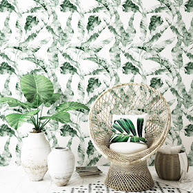 interior con decoración de naturaleza - papel pintado 038